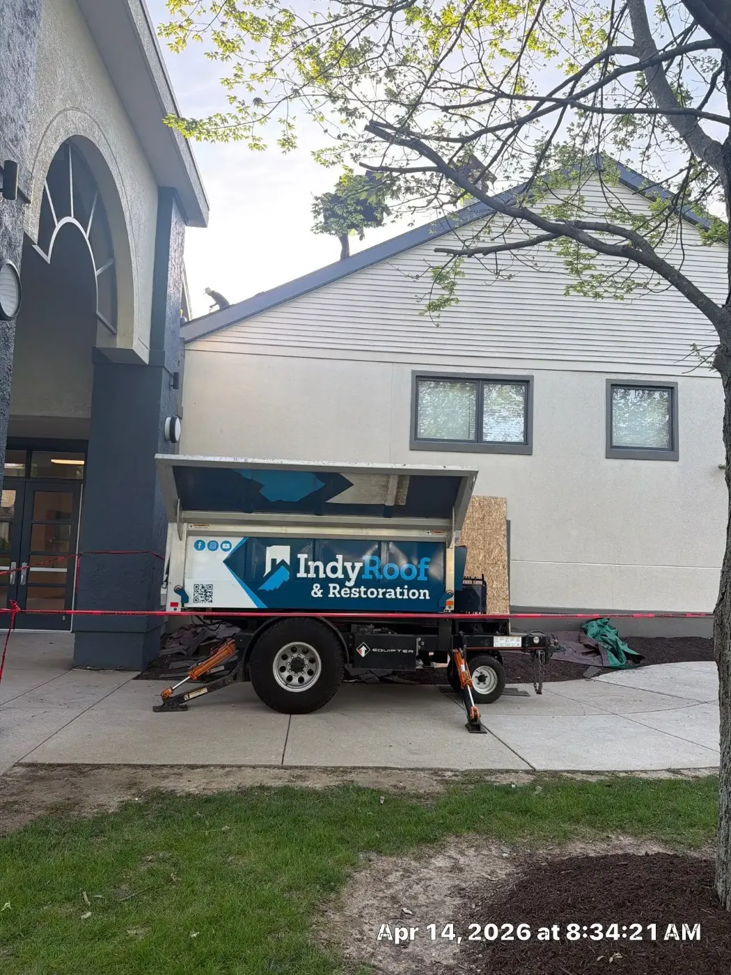 Tarping and dry-in on a Shelbyville commercial roof